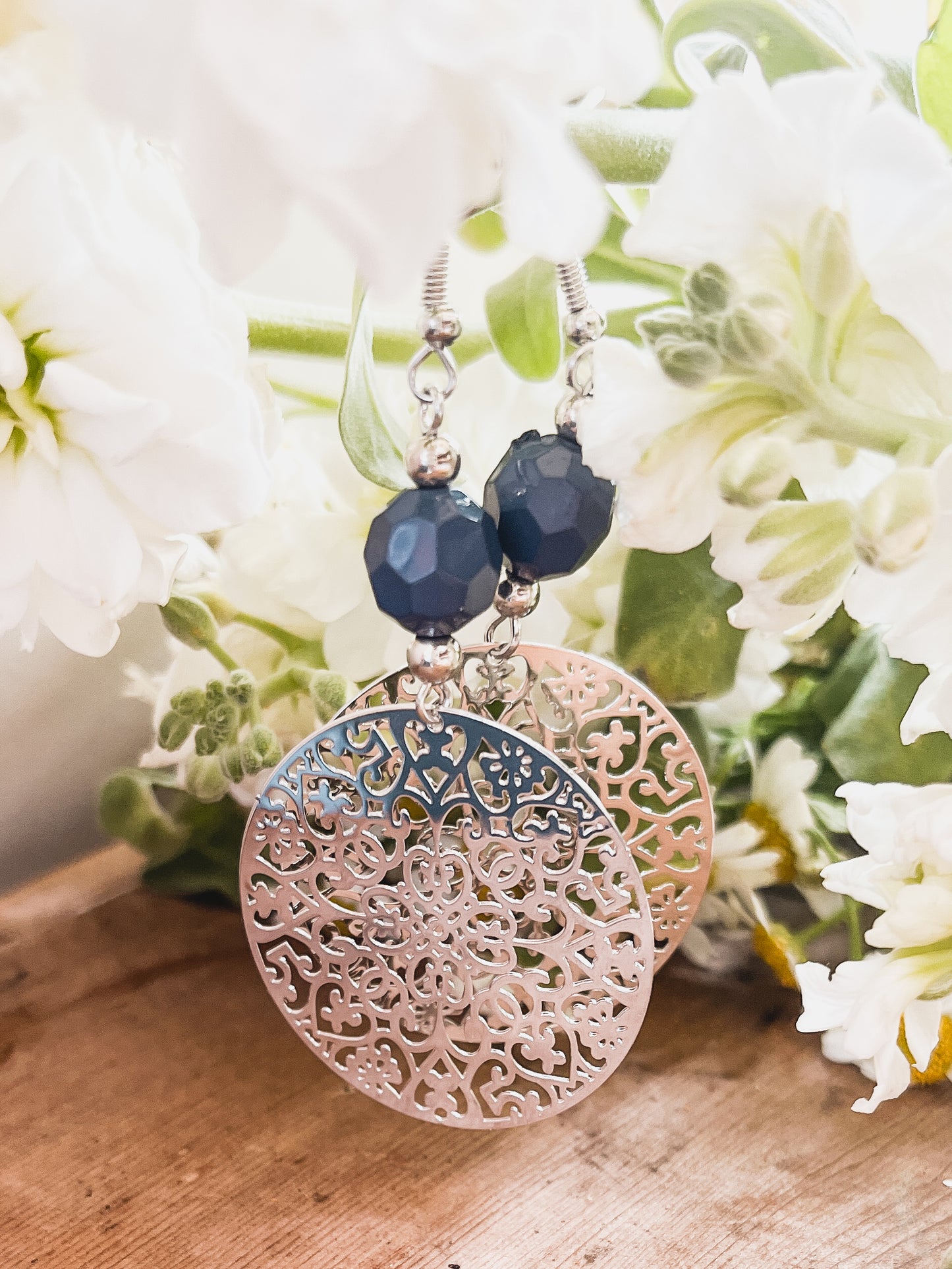 Beautiful Blue and Silver Boho Earrings