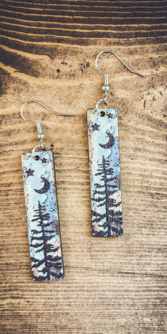 Beautiful Starry Night Drop Earrings