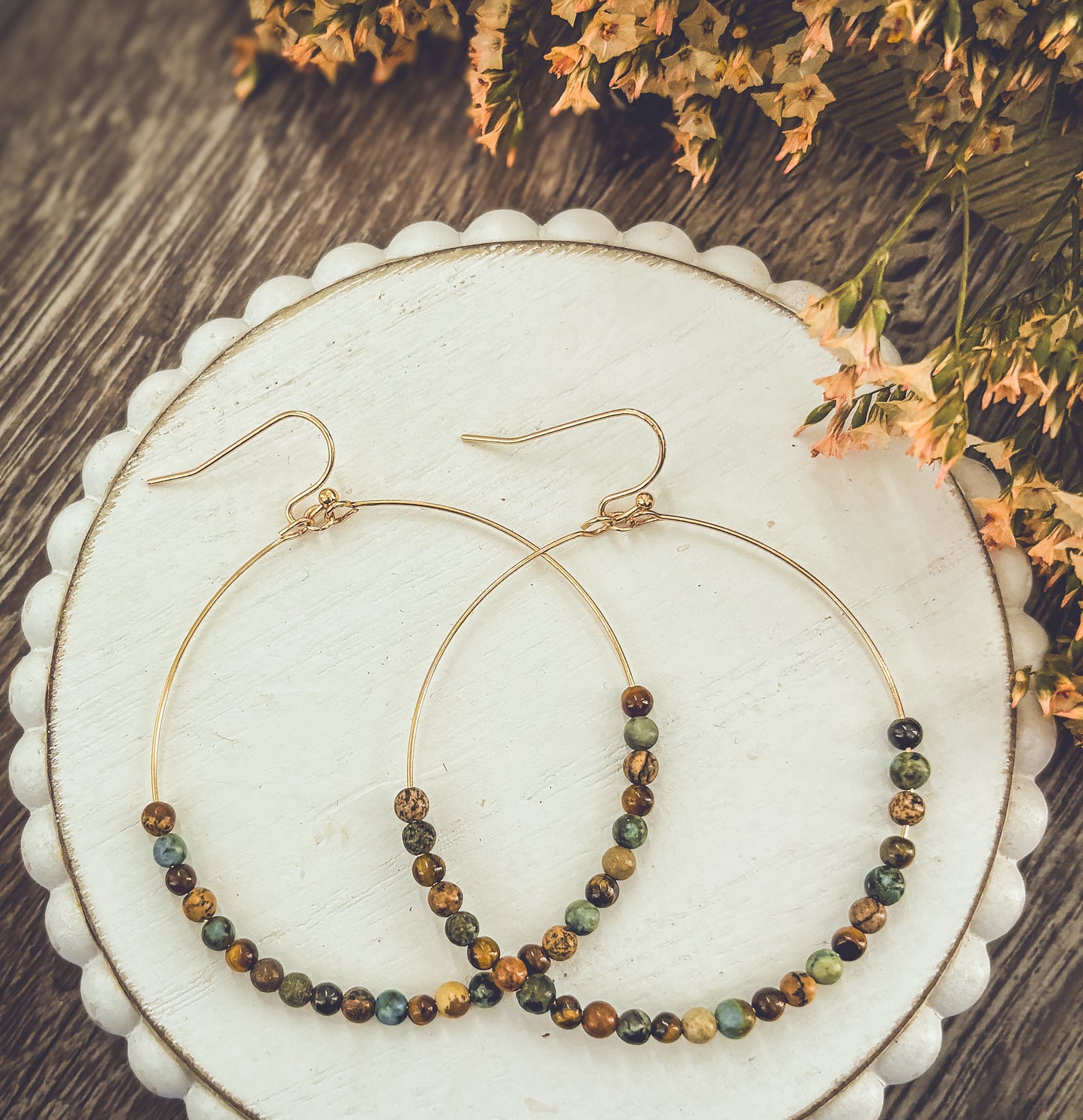 Beautiful Beaded Hoop Earrings