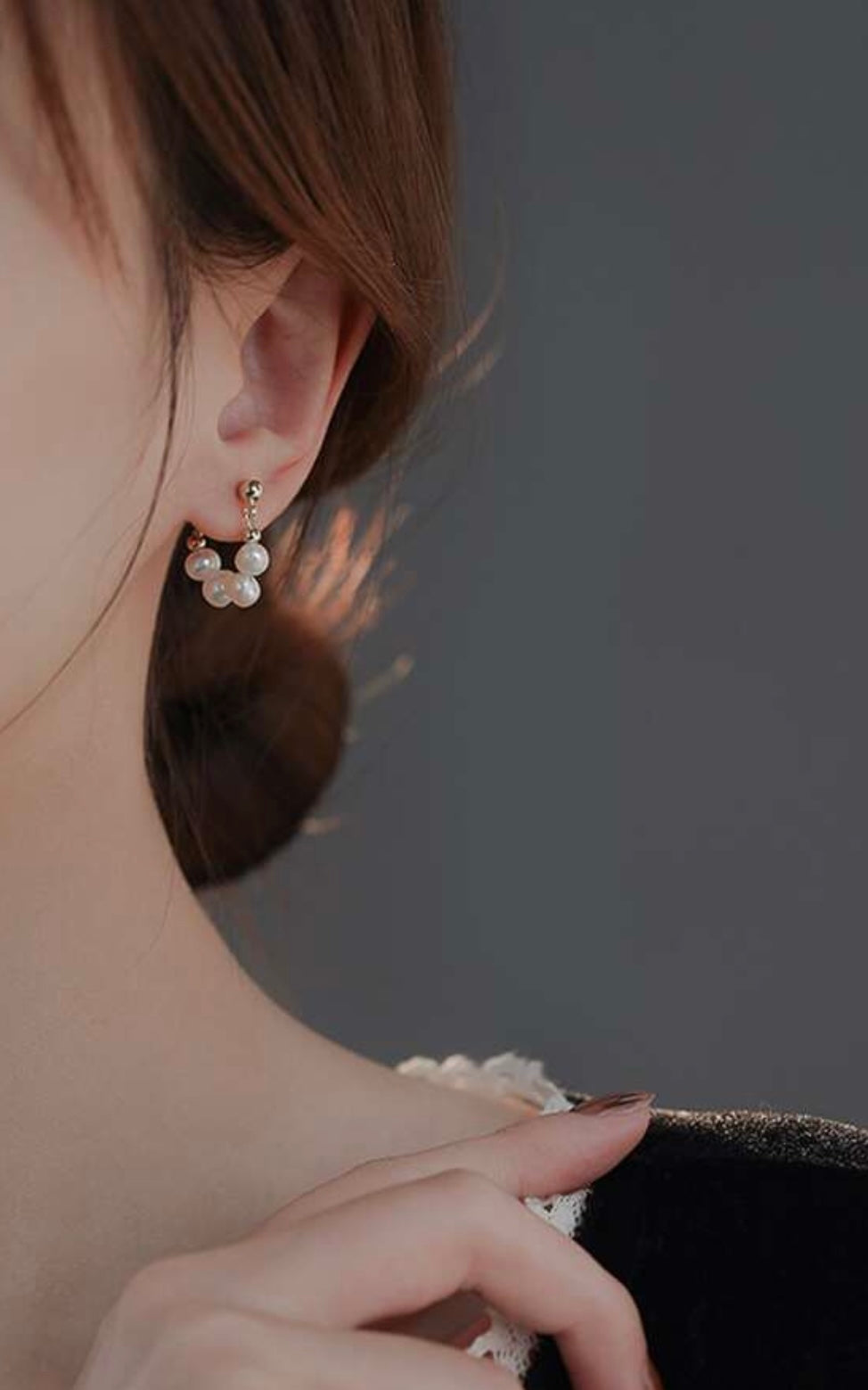Beautiful Pearl Huggie Earrings