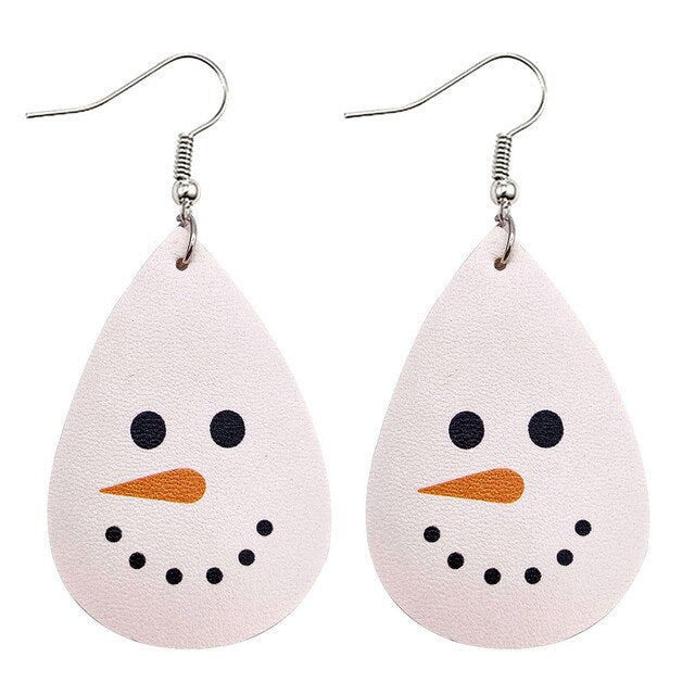 Adorable White Snowman Earrings