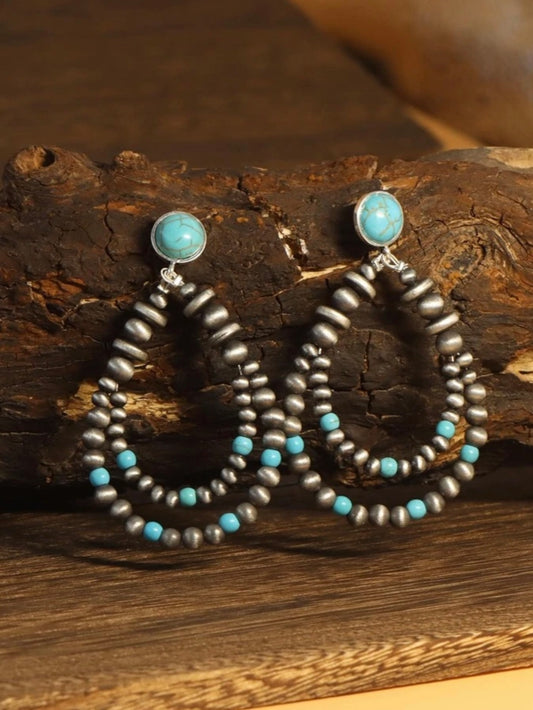 Beautiful Navajo Pearl and Turquoise Earrings