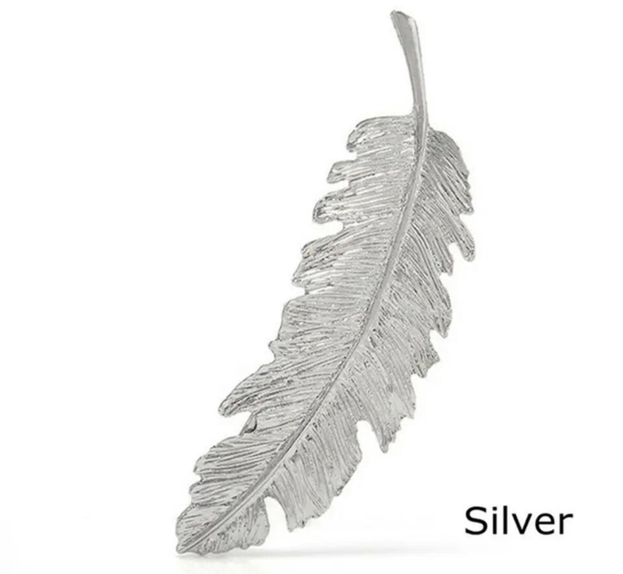 Beautiful Bronze or Silver Feather Hair Barrett