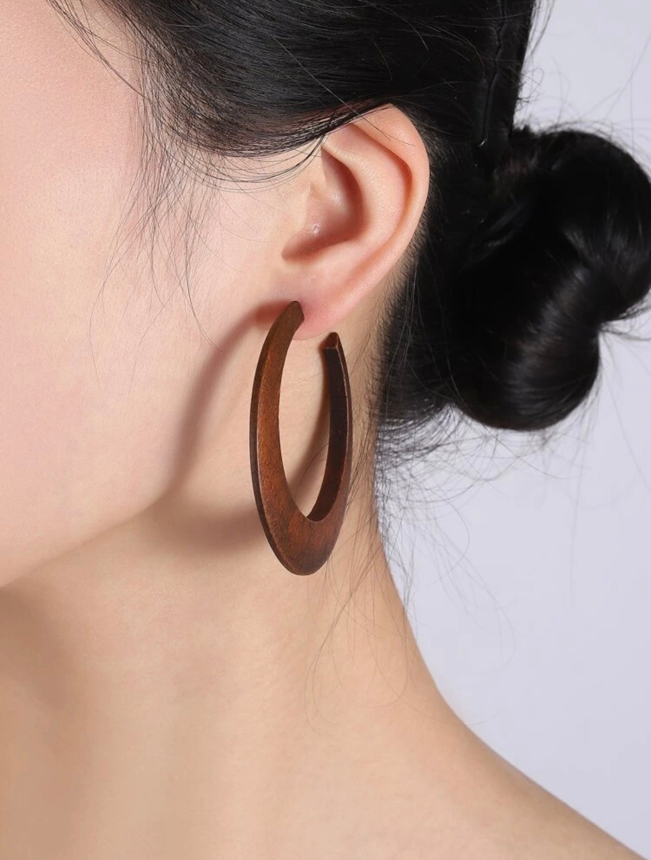 Beautiful Boho Wood Hoop Earrings