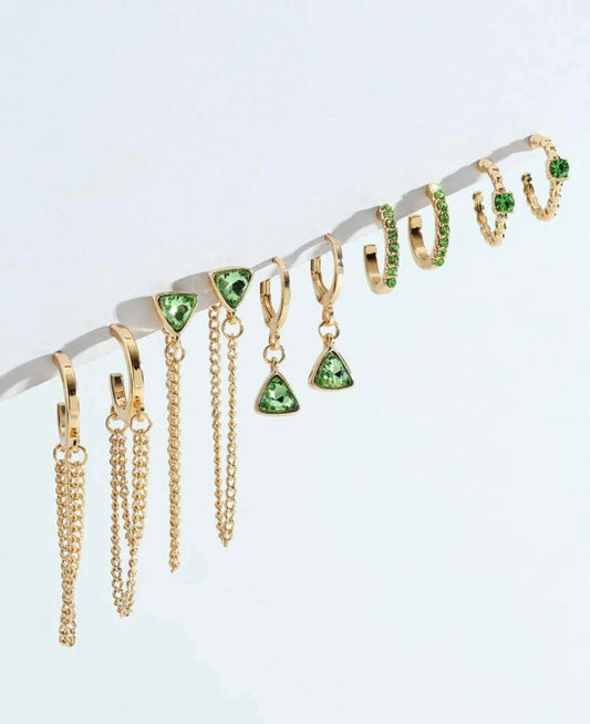 Beautiful 5 Pair Set of Gold Hoop Earrings