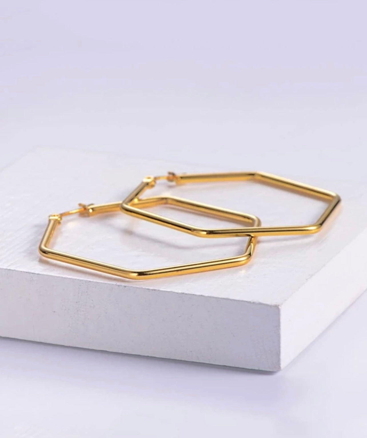 Beautiful Geometric Gold or Silver Hoop Earrings