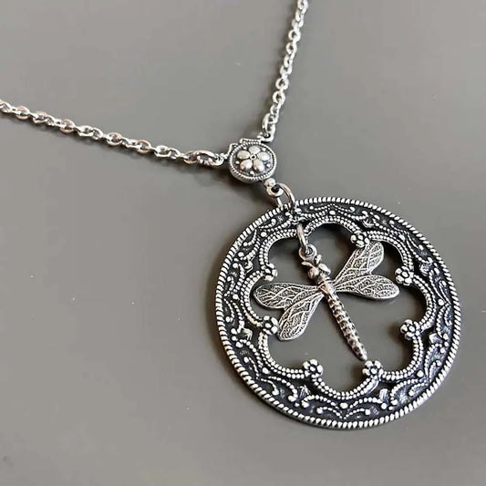 Beautiful Silver Dragonfly Necklace