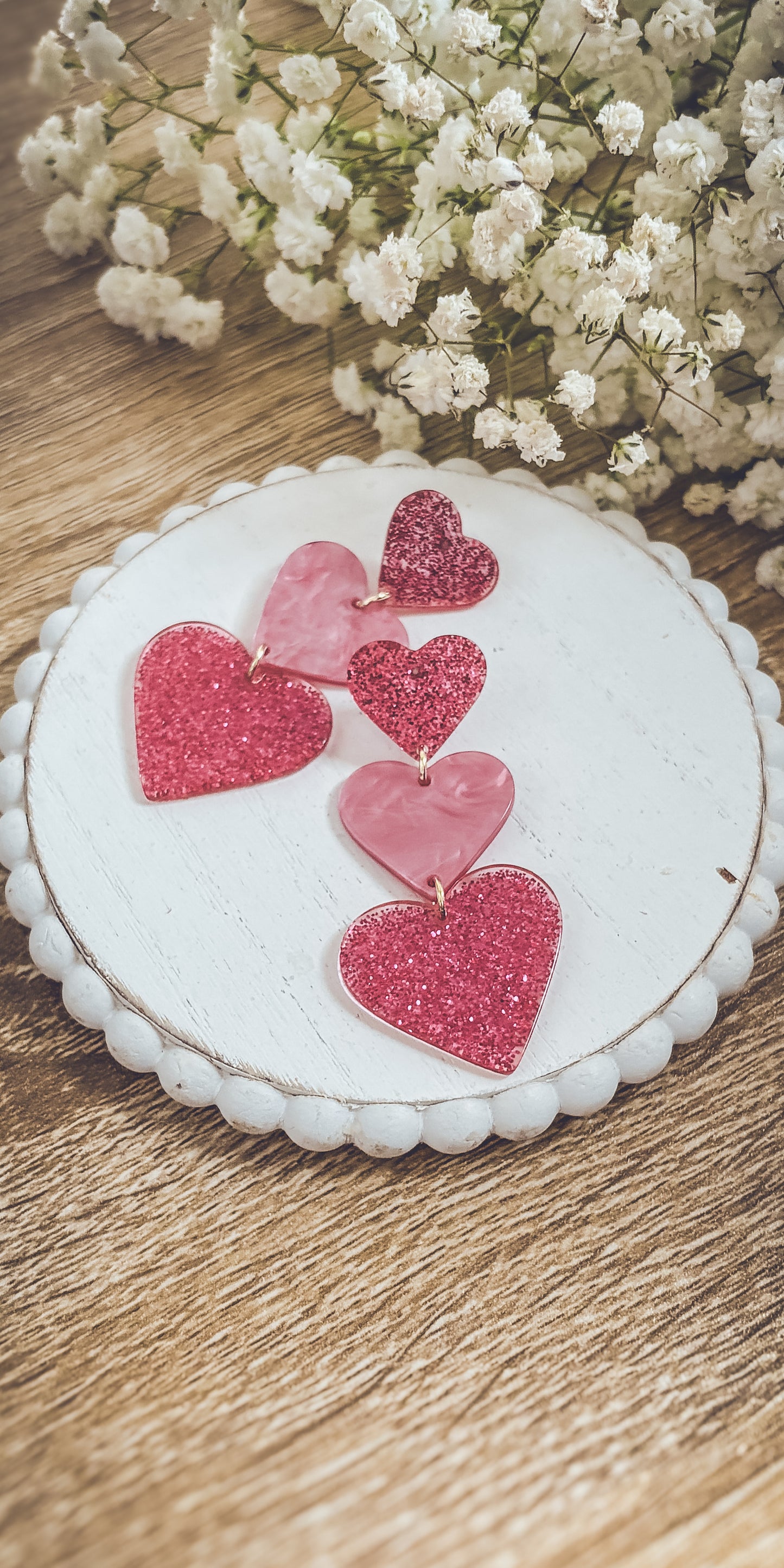 Beautiful Acrylic Heart Earrings