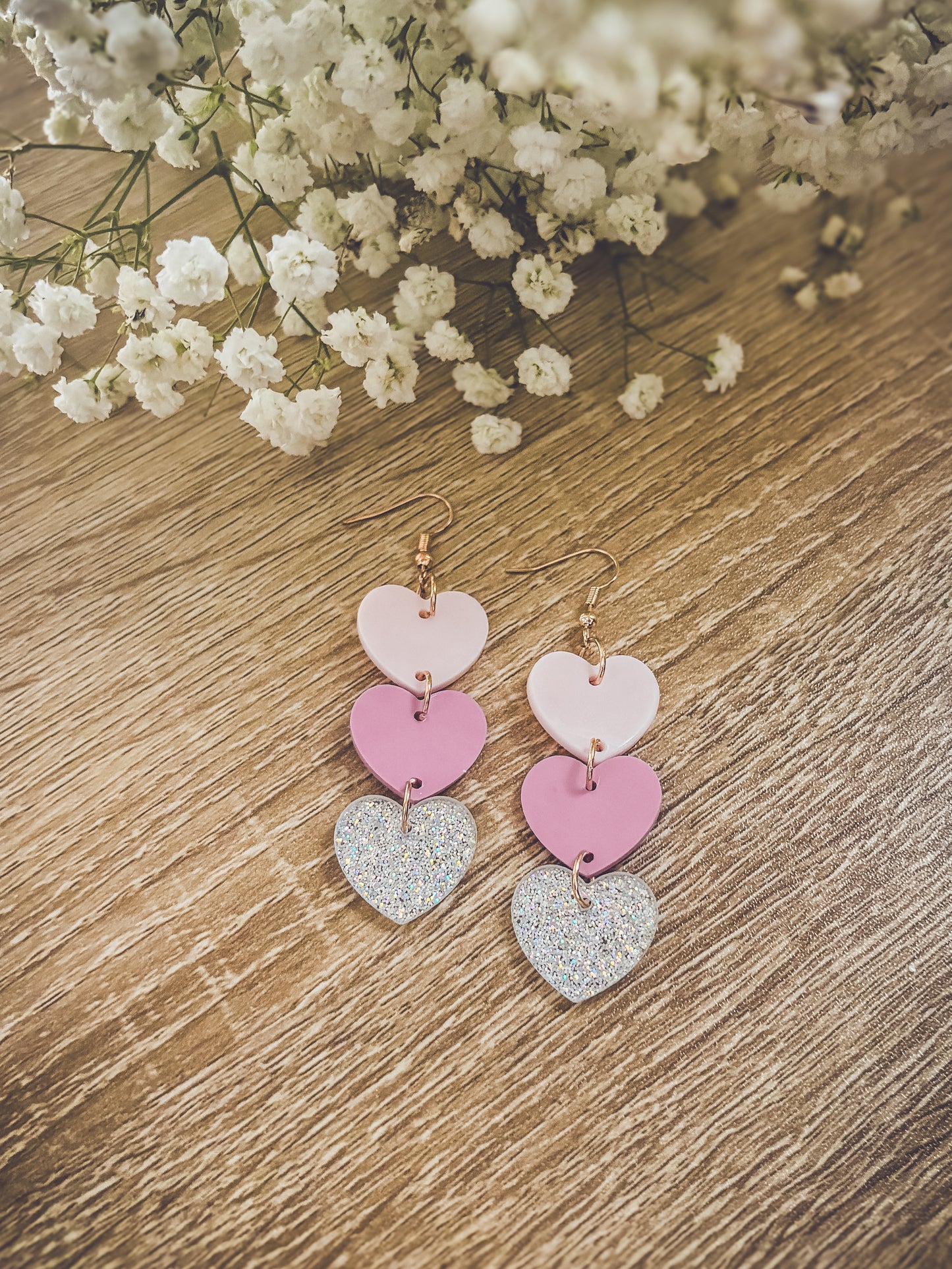 Beautiful Acrylic Heart Earrings