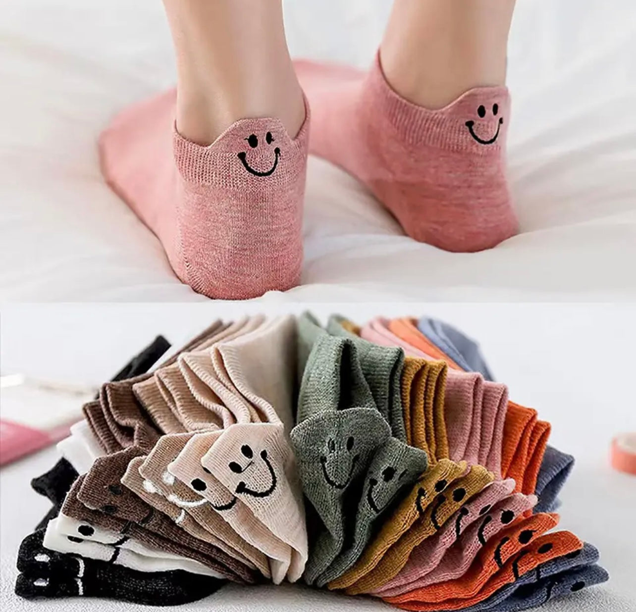 Adorable 3 Pair Smiley Socks