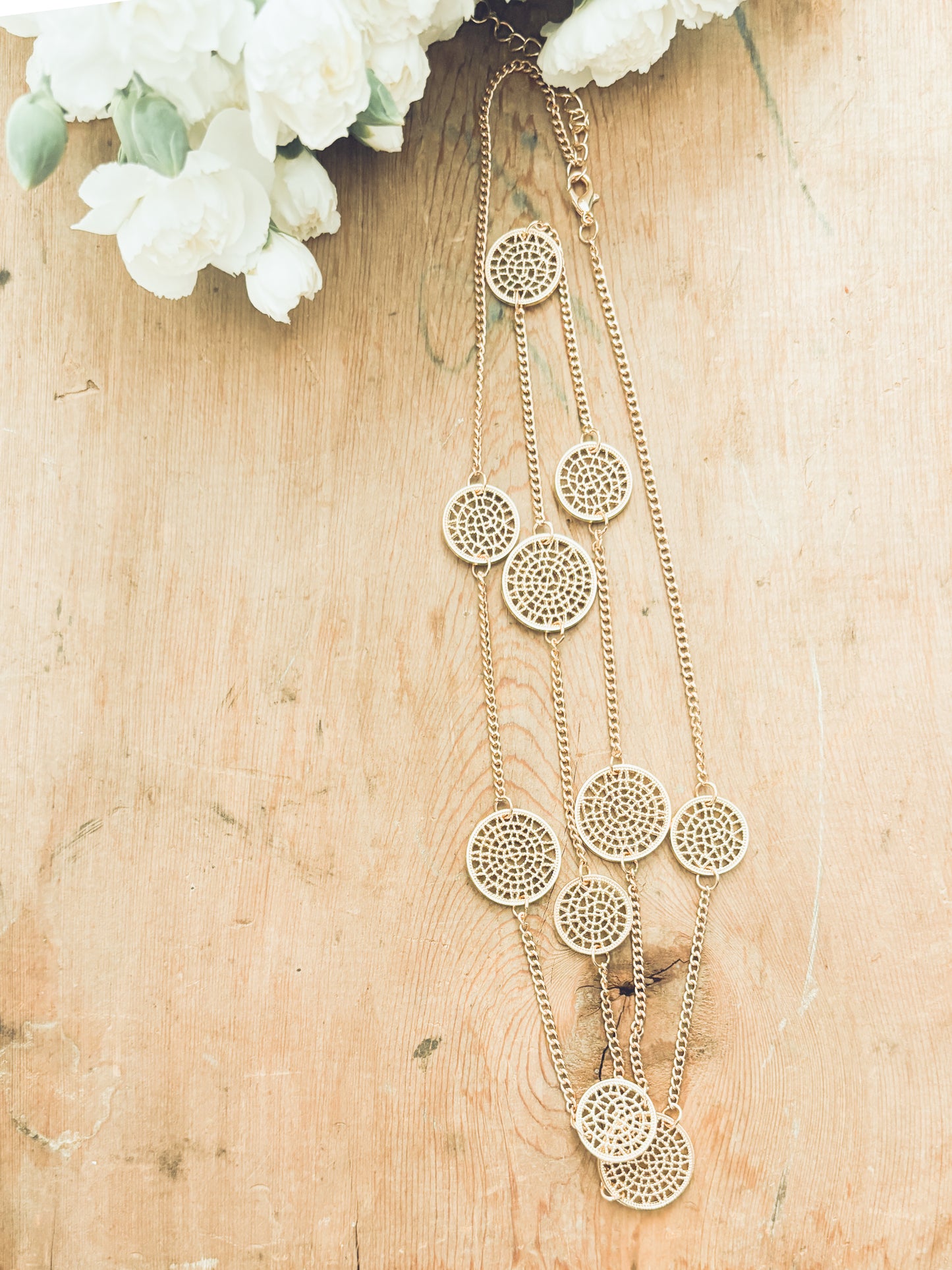 Beautiful Gold Disc Necklace