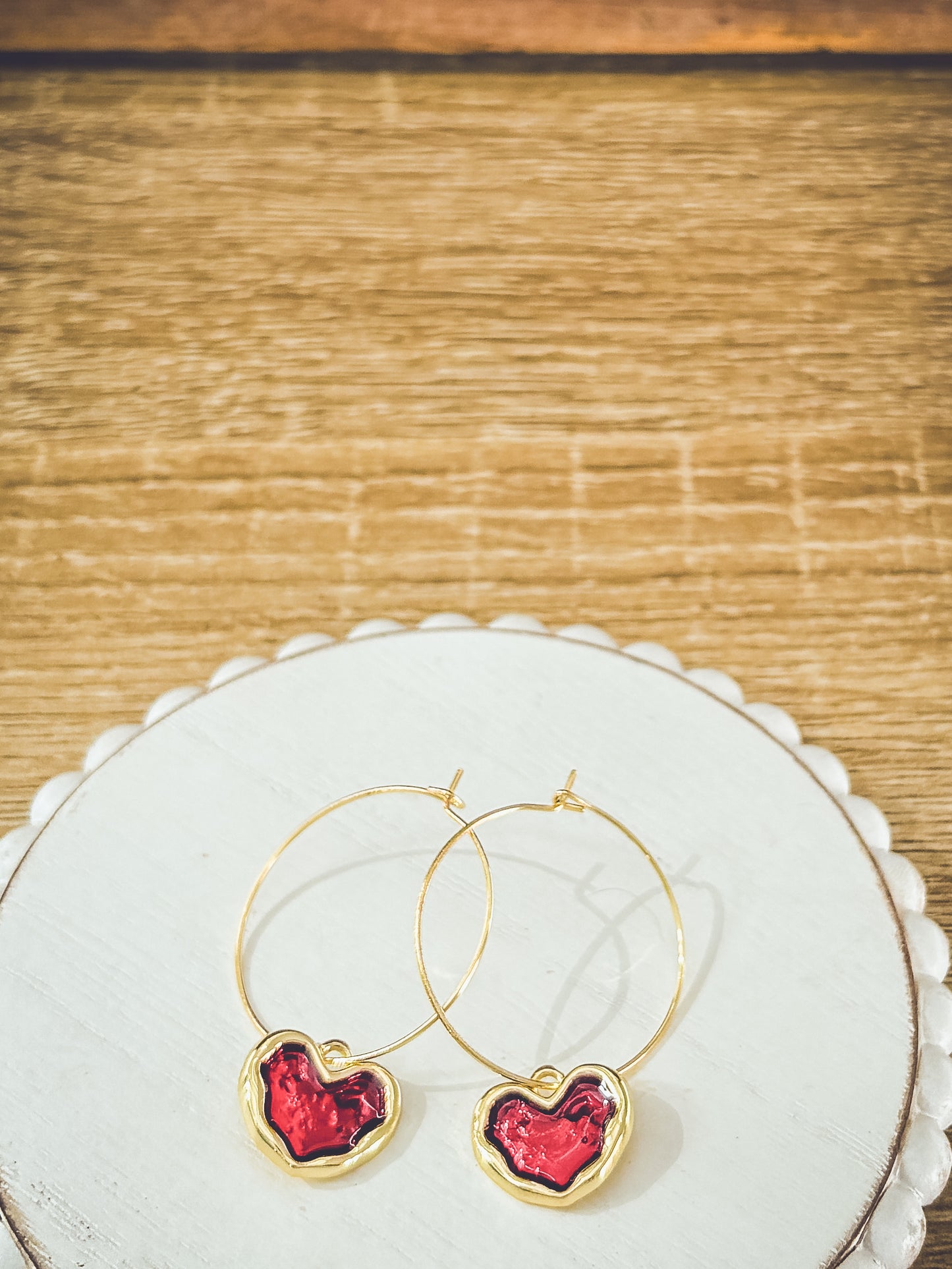 Gorgeous Gold Heart Hoop Earrings