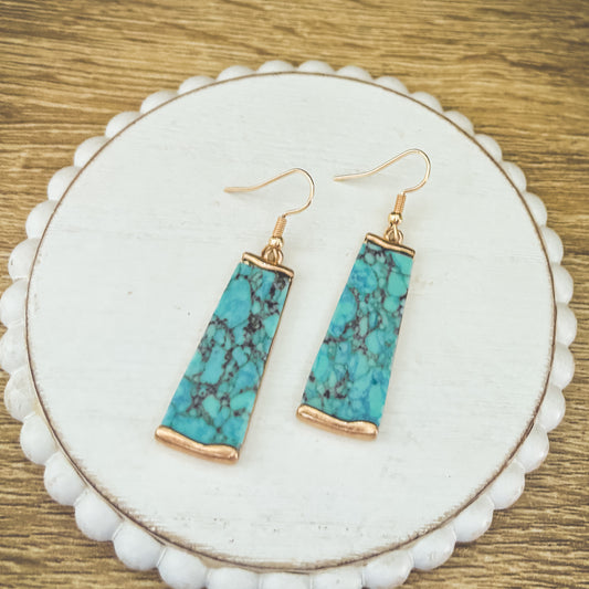 Beautiful Gold and Turquoise Earrings