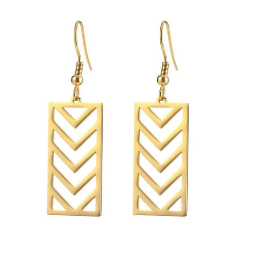 Beautiful Gold or Silver Stainless Geometric Earrings