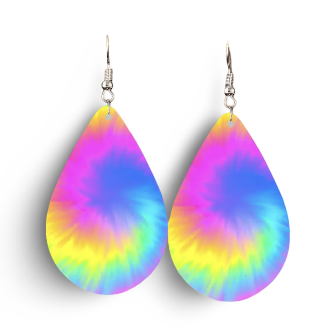 Beautiful Tie Dye Drop Earrings