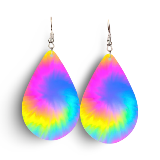 Beautiful Tie Dye Drop Earrings