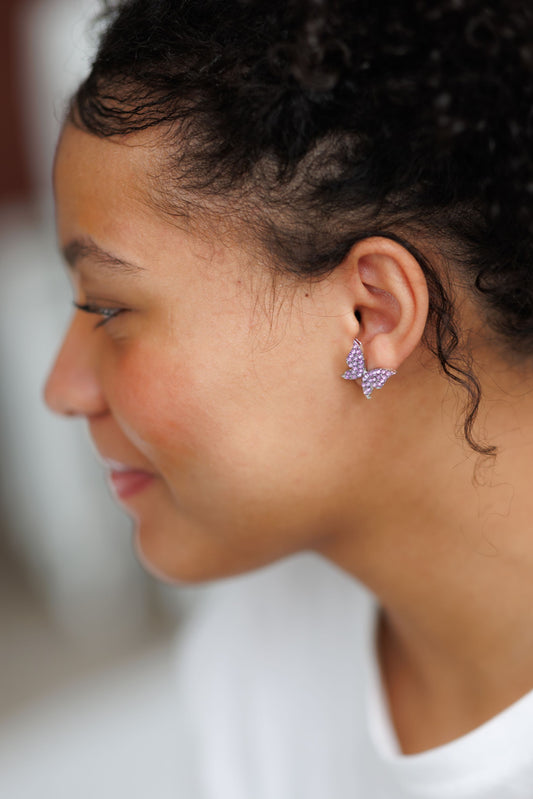 Beautiful Purple Butterfly Earrings