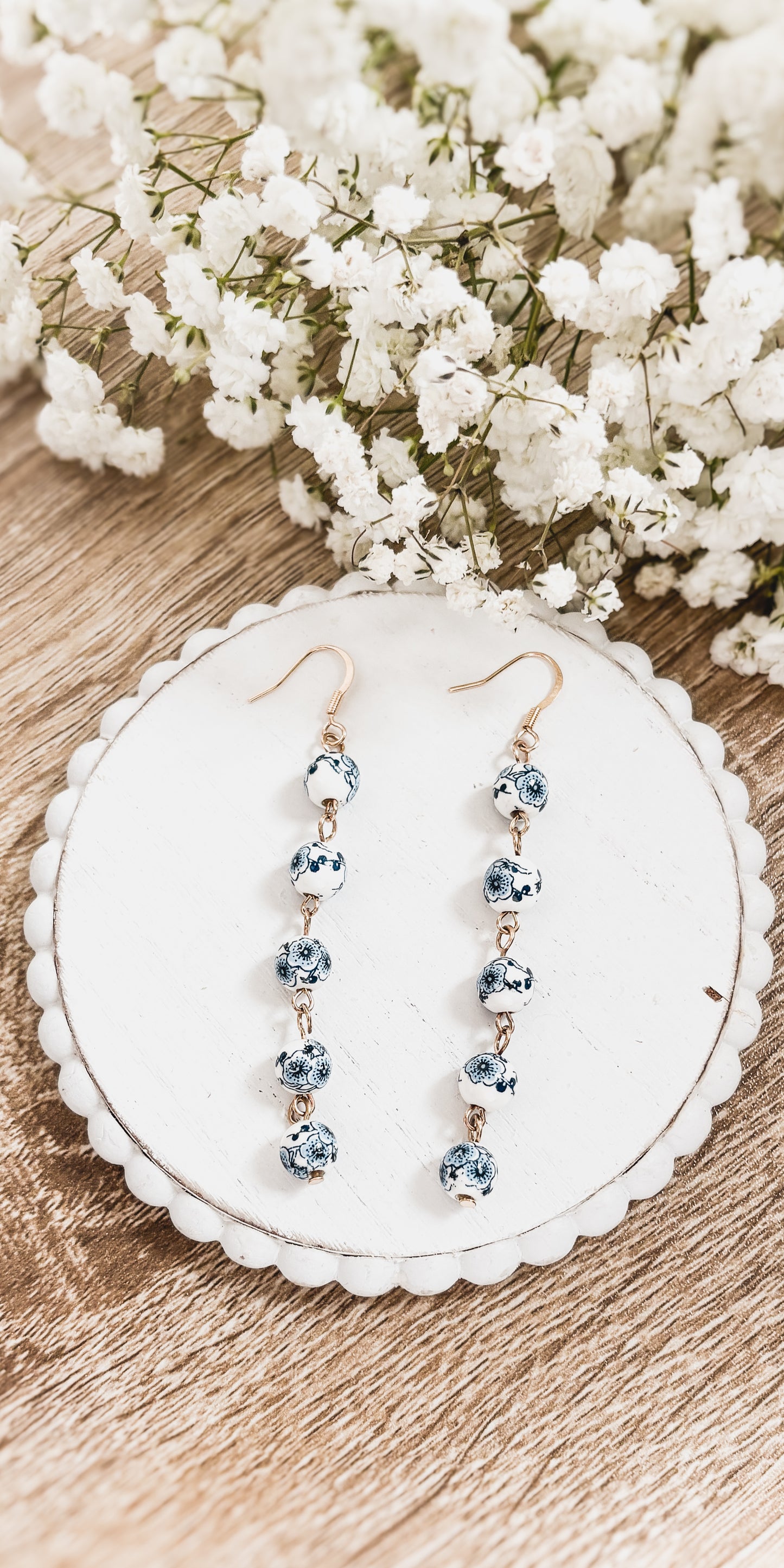 Beautiful Porcelain Drop Earrings