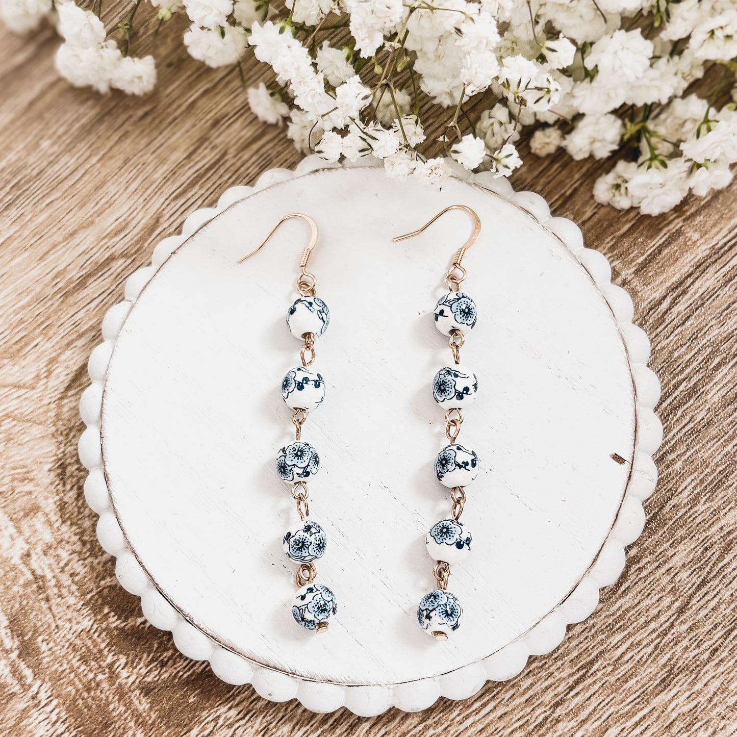 Beautiful Porcelain Drop Earrings