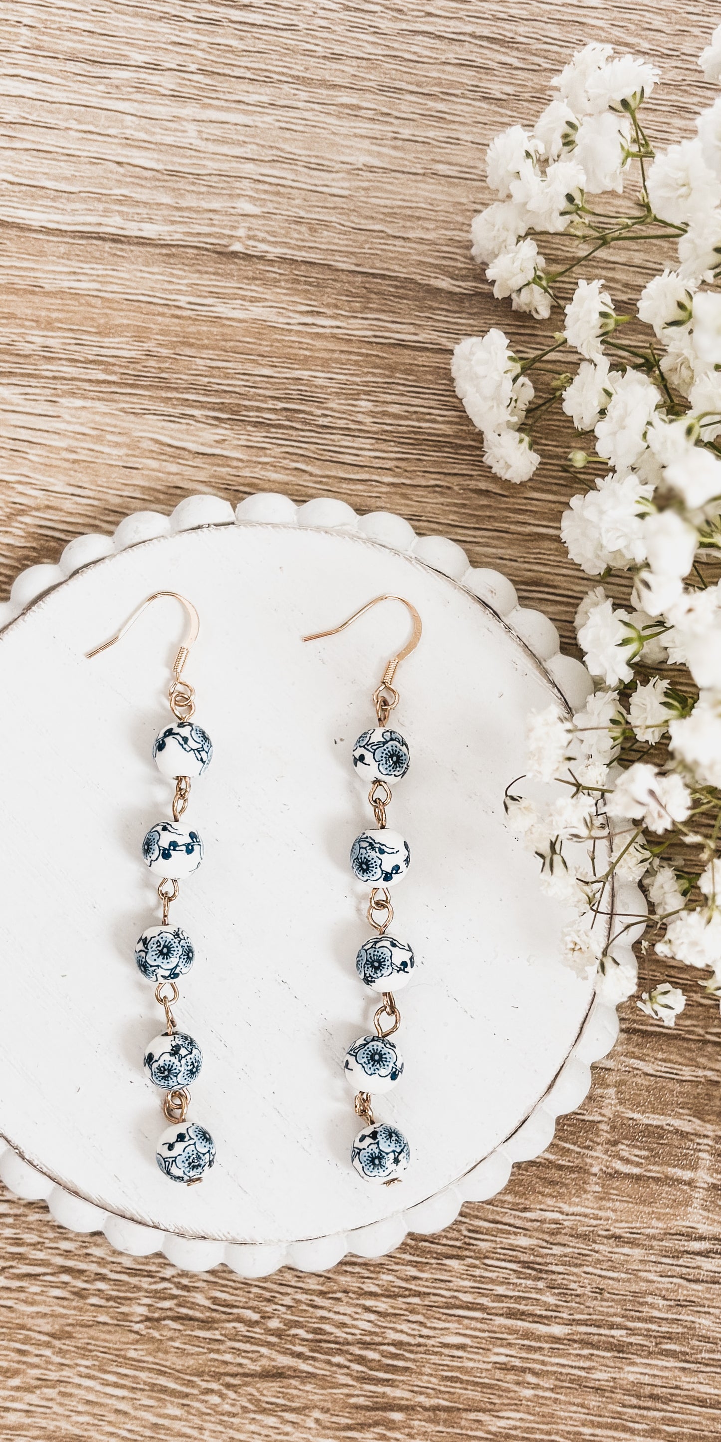 Beautiful Porcelain Drop Earrings