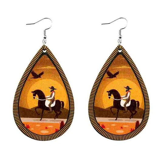 Beautiful Wood Vaquero Earrings