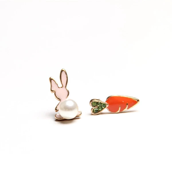 Adorable Bunny and Carrot Earrings