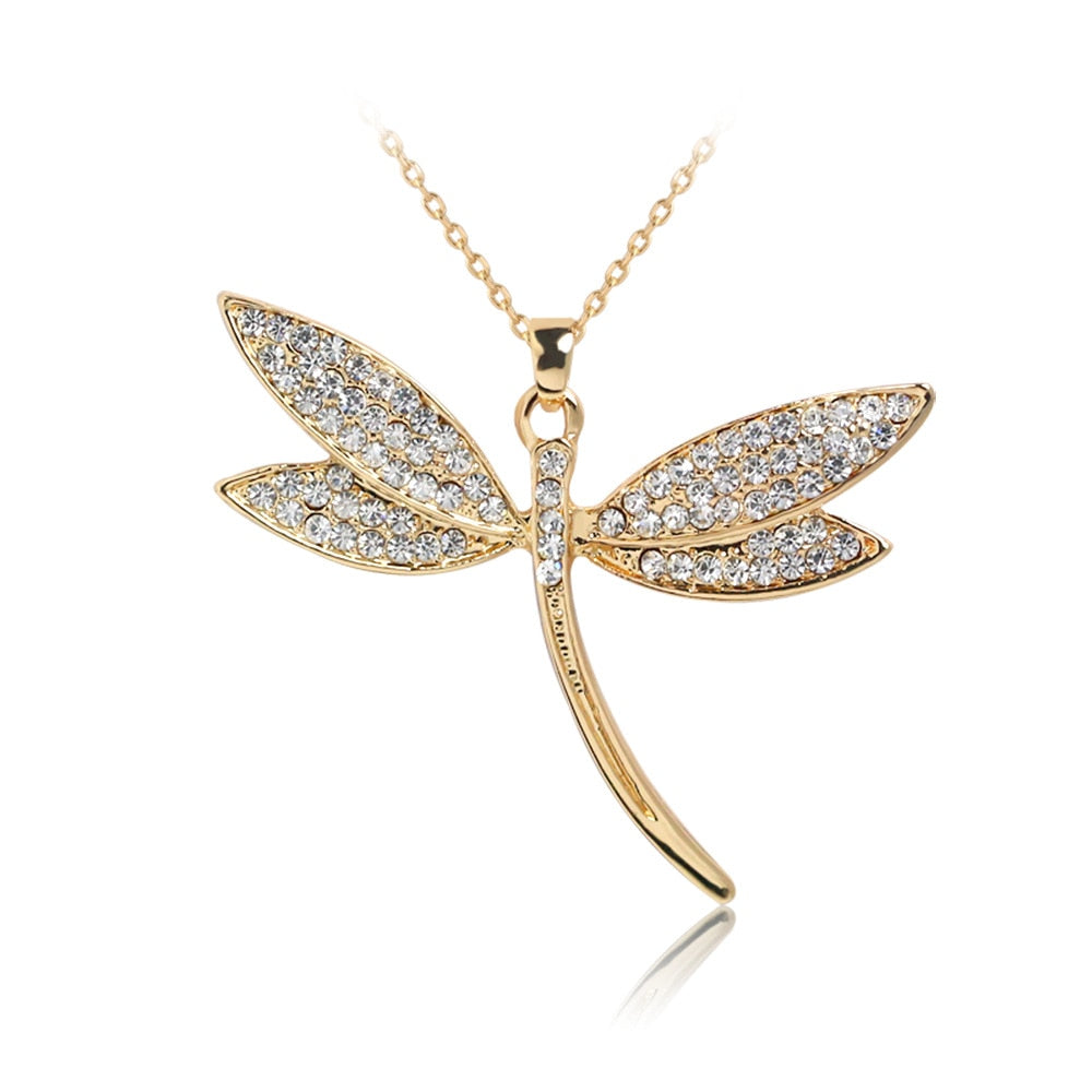 Beautiful Gold Dragonfly Necklace