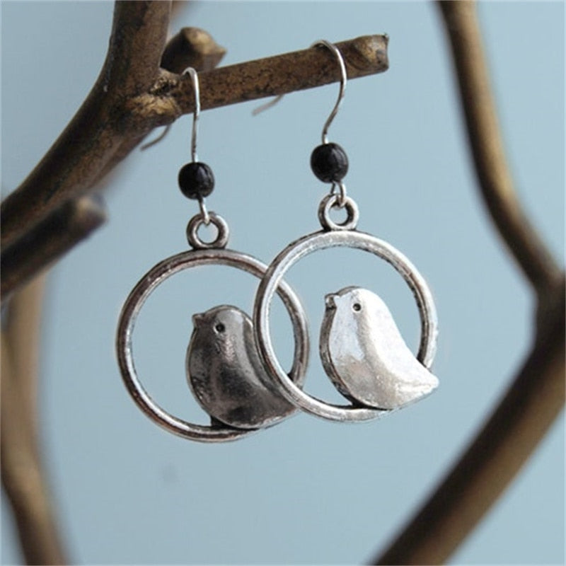 Dainty Silver Bird Earrings