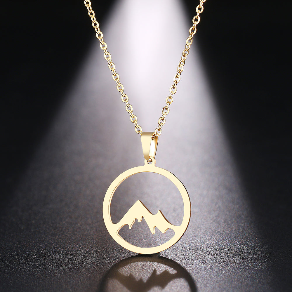 Stainless Steel Gold or Silver Mountain Bliss Necklace