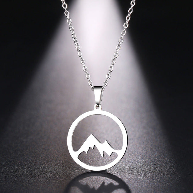 Stainless Steel Gold or Silver Mountain Bliss Necklace